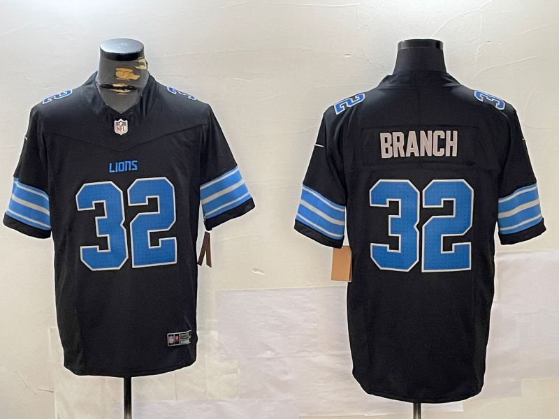 Men Detroit Lions 32 Branch Black three generations 2024 Nike Limited NFL Jersey style 1